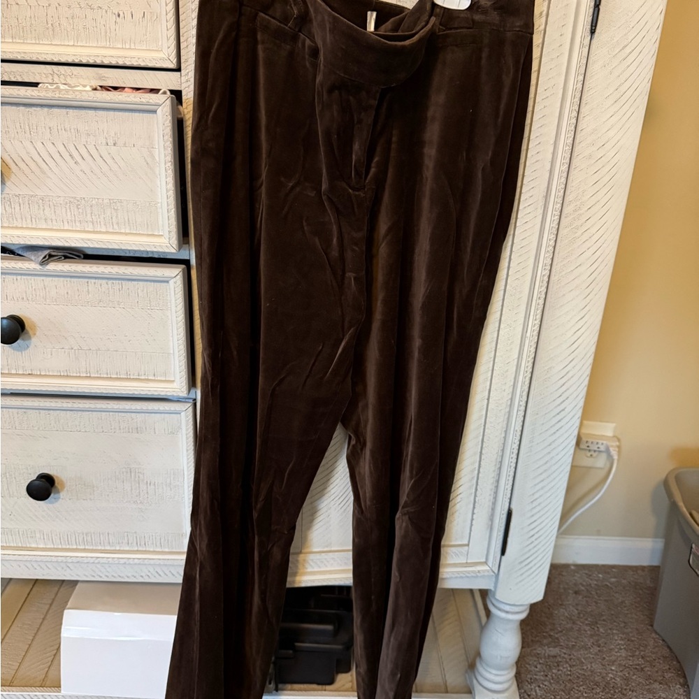 LOFT Women's Dark Brown velveteen  Pants